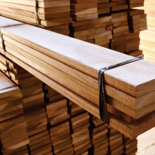 Stacked Brazilian hardwood lumber